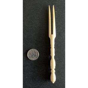 1900-1940 VINTAGE Carved Bovine Bone Lemon Fork